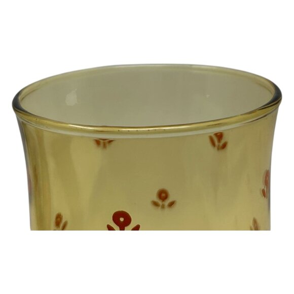 Set Of 2 Vintage Libbey Franco Amber Floral Glasses 1960s MCM Drinkware Retro - Picture 6 of 16